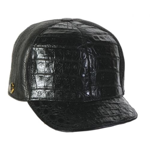 Los Altos Black Genuine Crocodile Baseball Hat G010205