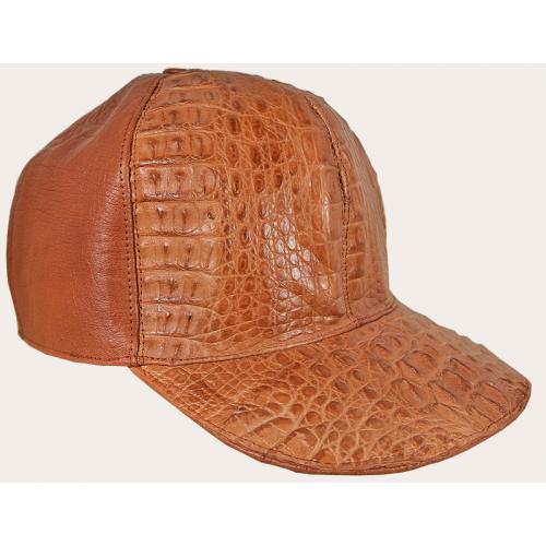 Los Altos Cognac Genuine Crocodile Baseball Hat G010203