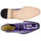 Belvedere "Mare" Purple Genuine Eel / Ostrich Leg Shoes 2P7.