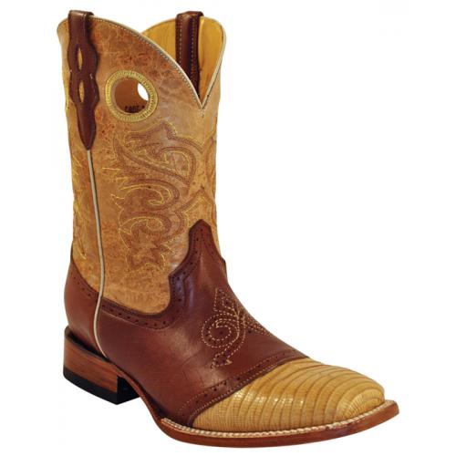 Ferrini 21193-46 Sand Genuine Lizard Saddle Vamp Boots