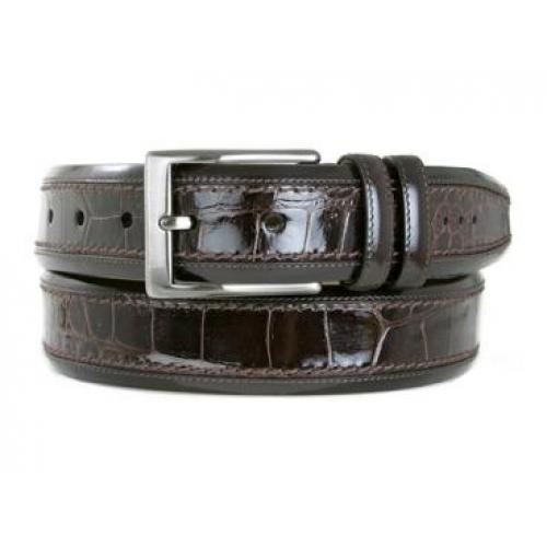 Mezlan "AO8597-C" Black Genuine Crocodile Skin Belt