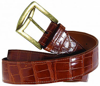 Mauri "0100/35" Cognac Genuine Baby Alligator Belt