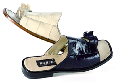 Mauri "4400" Alligator Tail Sandals Colors Available: Bone, Black, Blue