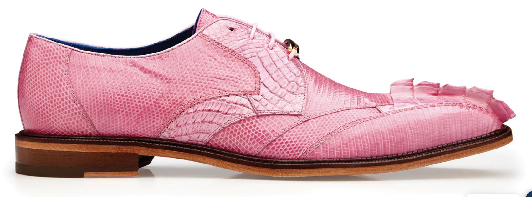 Belvedere Valter Rose Pink Genuine Caiman Crocodile and Lizard Dress Shoes.  - $ :: Upscale Menswear 