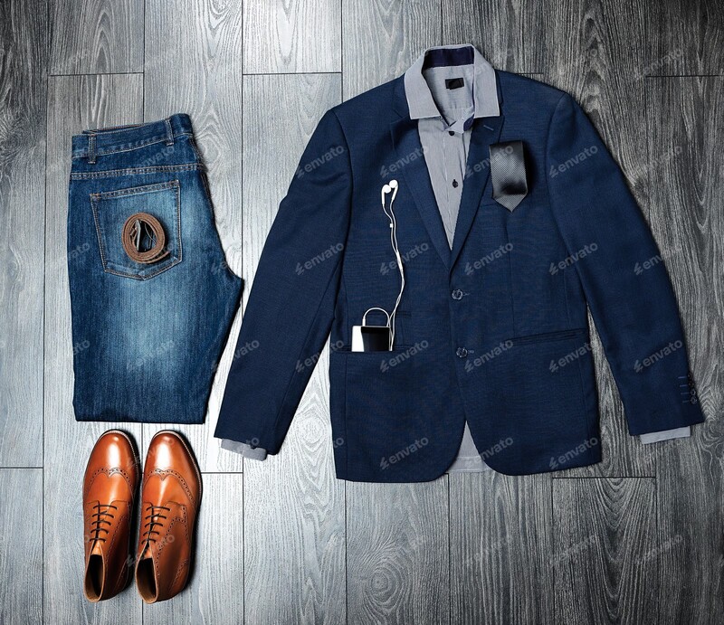 blue tone outfit men