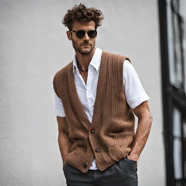 baggy vest for a cardigan look